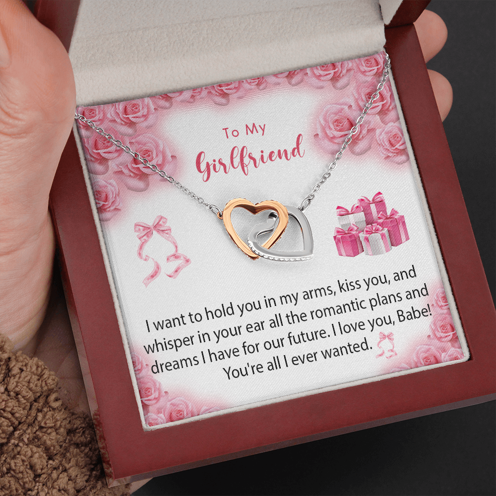 256D Necklace To My Girlfriend, Gift for Her From Boyfriend, Love Rose Gift for Girl