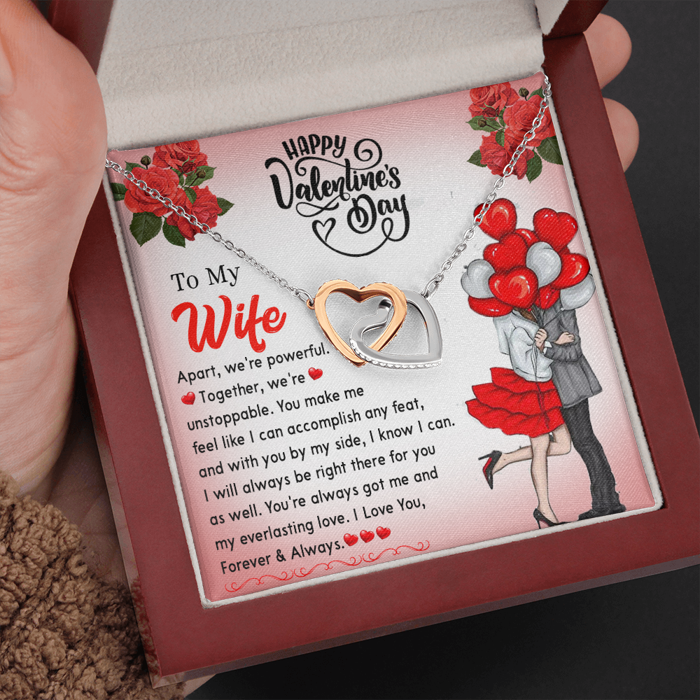 195D Happy Valentine's Day Gift, Necklace To my Wife, I Love You Forever & Always