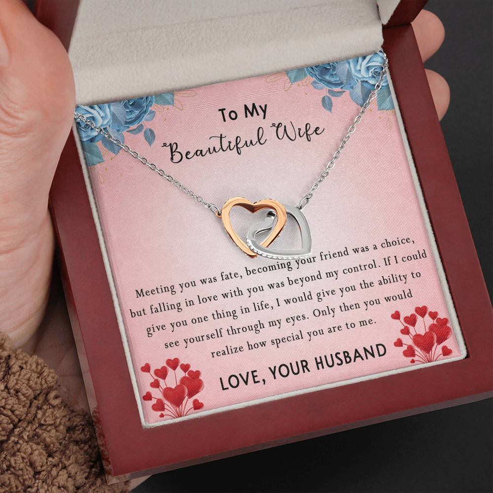 183D Women Necklace To my Beautiful Wife, Valentine Perfect Gift from Husband