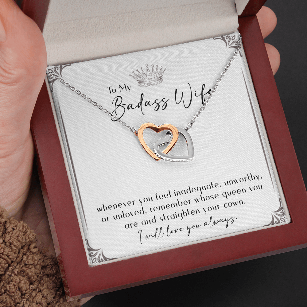 164D Necklace Gift To My Badass Wife, I LOVE YOU Always, Valentine's Day Gift for Her