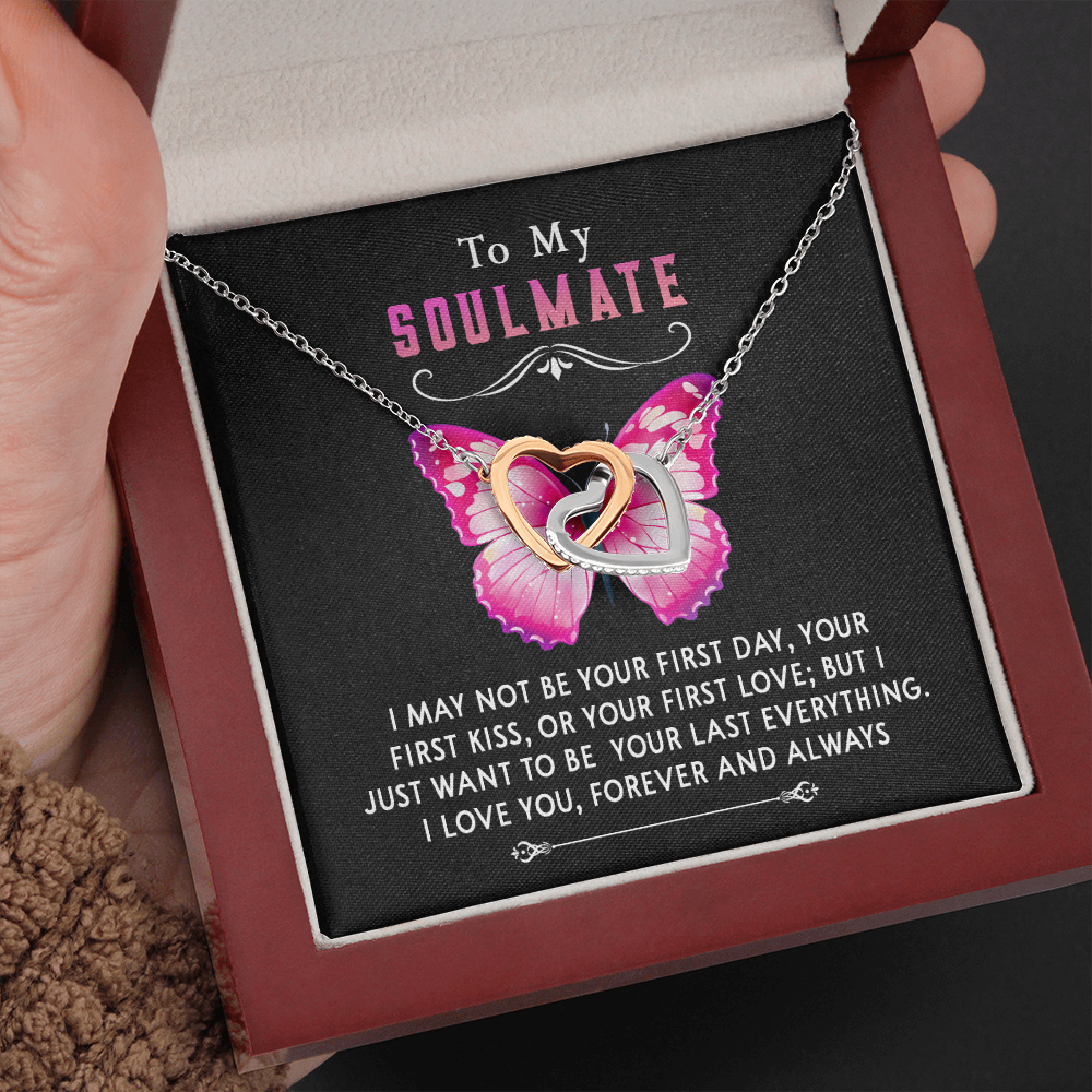 177D Necklace To My Soulmate, Butterfly Women Necklace, I LOVE YOU Forever & Always