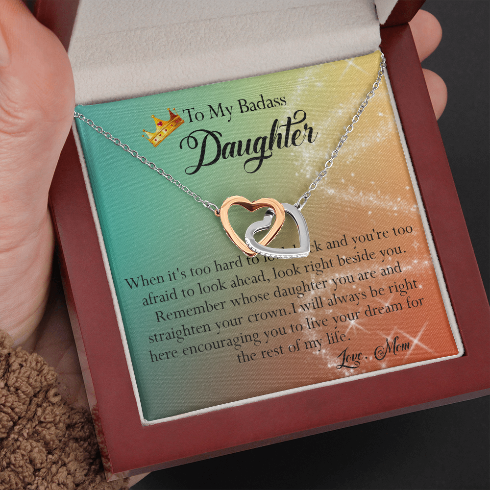 156D To My Badass Daughter Necklace, Gift for Her, Women, Birthday Gift from Mom