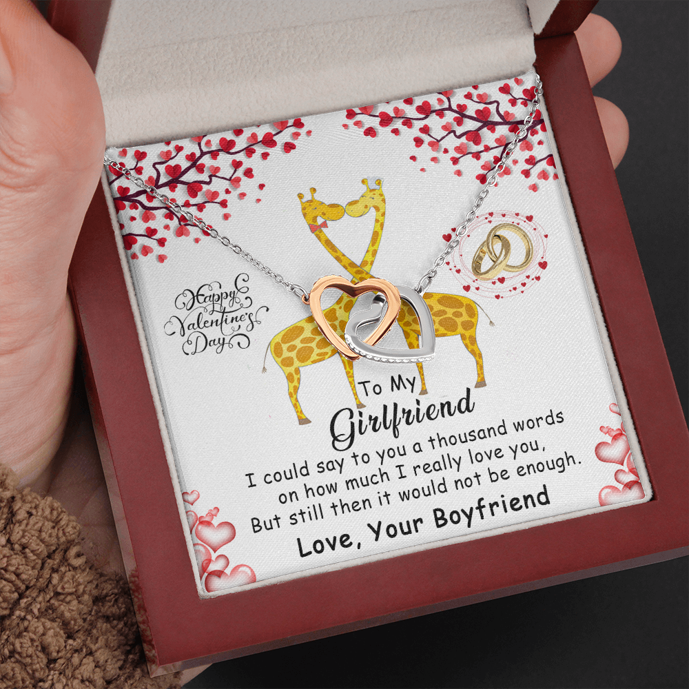 215D To my Girlfriend, Happy Valentine's Day Gift Necklace for Girlfriend, Couples
