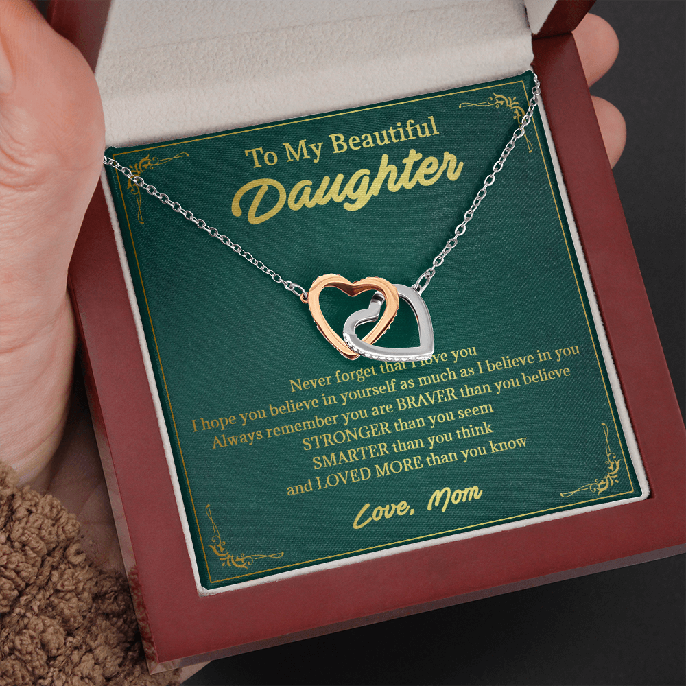 146D Necklace To My Beautiful Daughter, Perfect Gift for Daughter, I Love You More