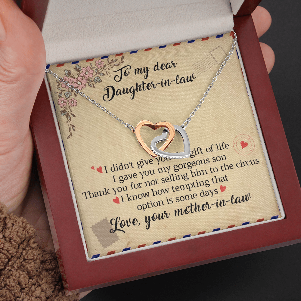 11D Letter To My Daughter-In-Law Necklace, Gift For Daughter In Law from Mother Mom