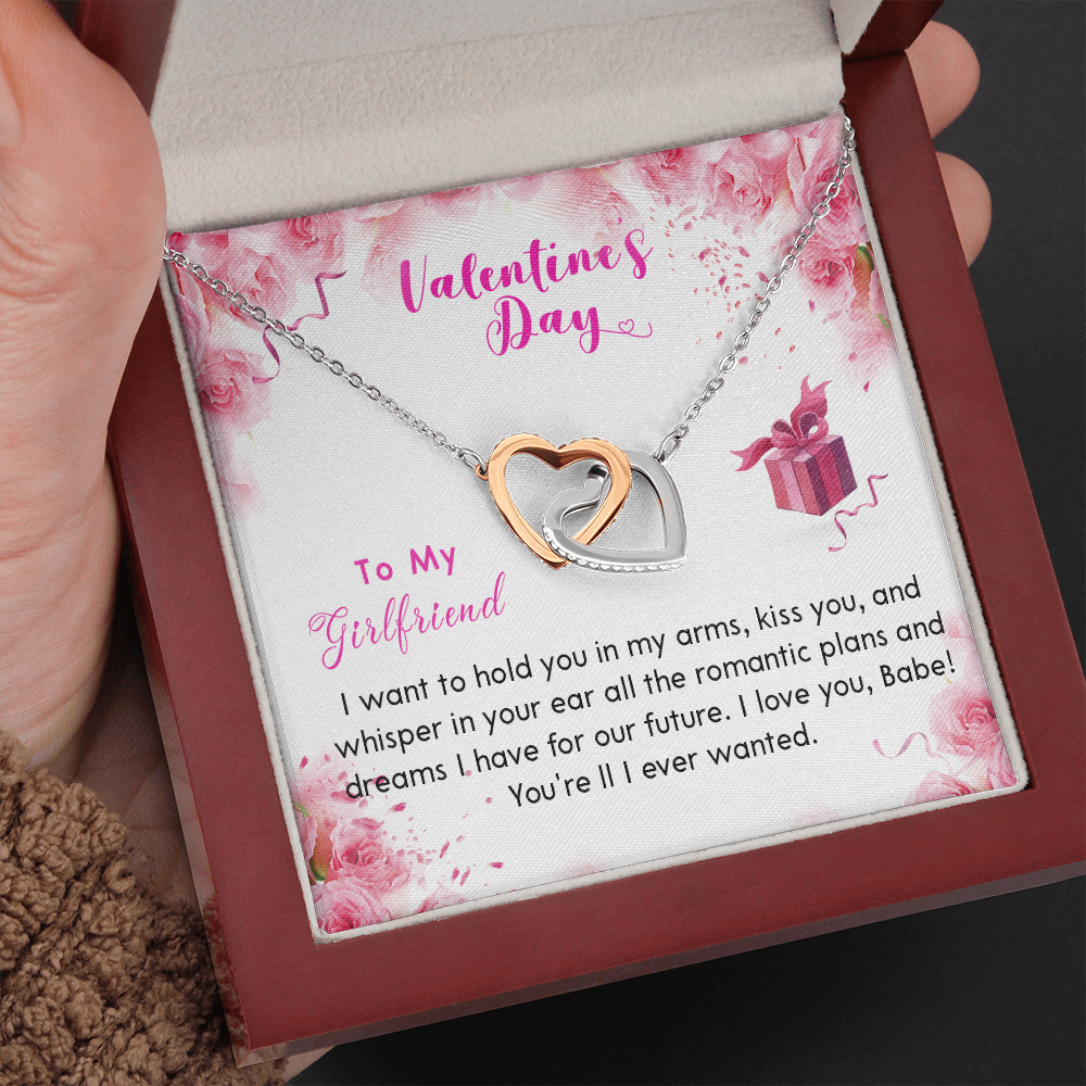 193D Necklace To my Girlfriend, Future Wife Necklace, Happy Valentine's Day Rose Gift
