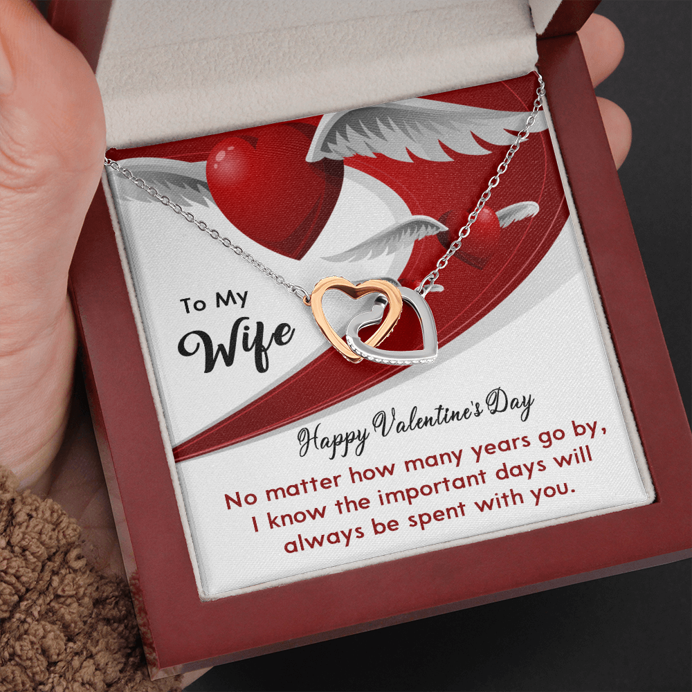 196D Happy Valentine's Day Gift, Necklace To my Wife, Love Heart Women Necklace