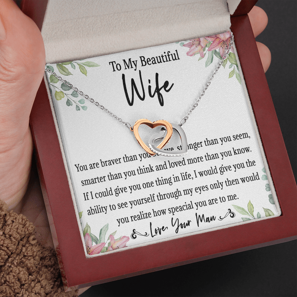 65D Love Gift To My Beautiful Wife, Women Necklace for Her, Birthday from Husband