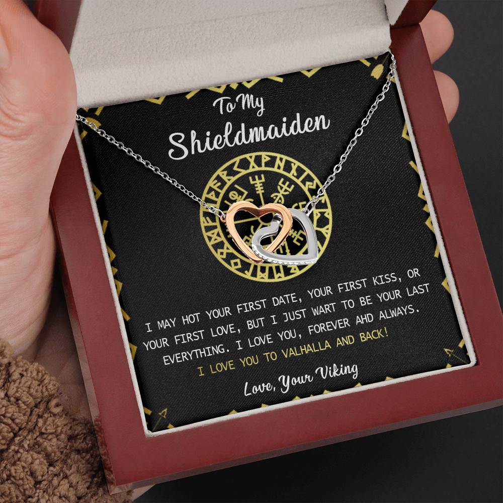 N373D To My Shieldmaiden Necklace, Lagertha Shield Necklace, Gift For Viking Wife