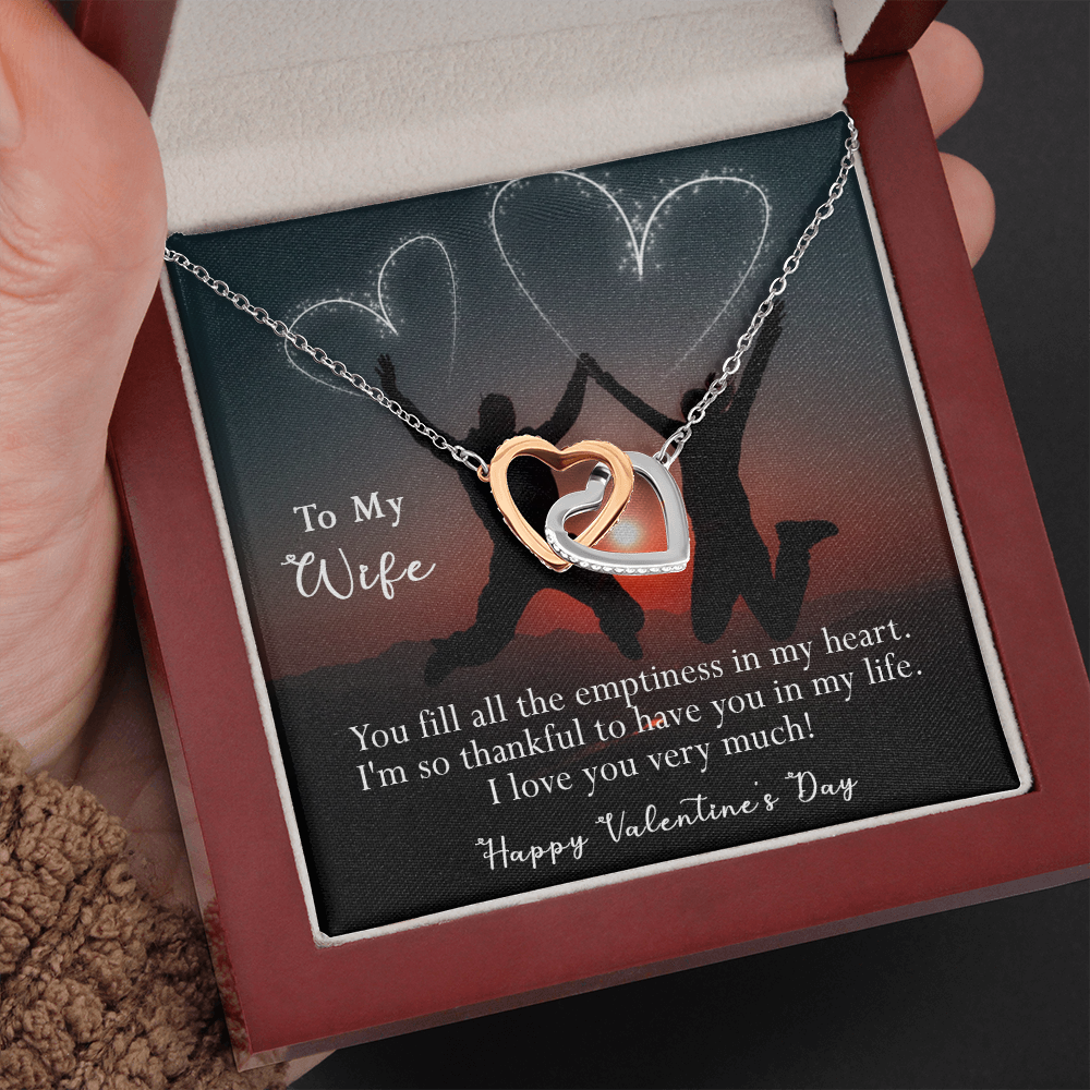 184D Women Necklace To my Wife, Valentine Gift from Husband, Happy Valentine's Day