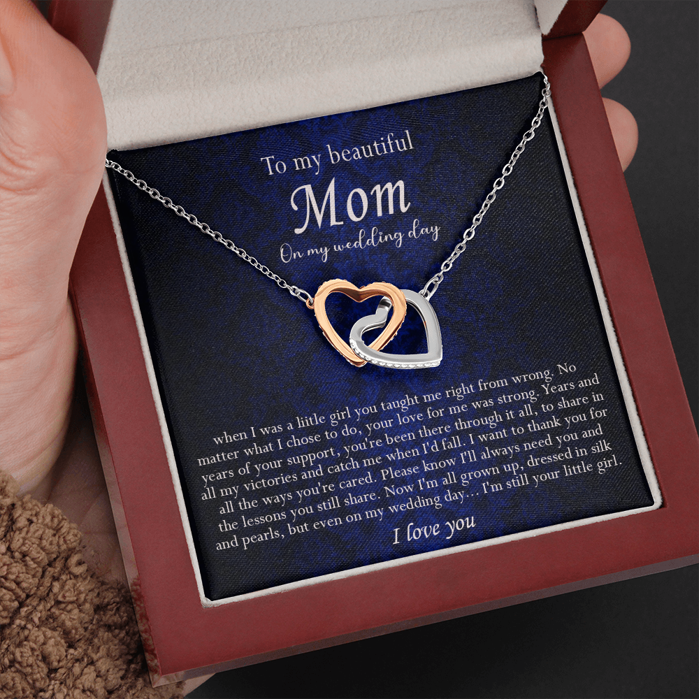 138D Necklace To My Beautiful Mom On My Wedding Day, I Love You Always Necklace Gift