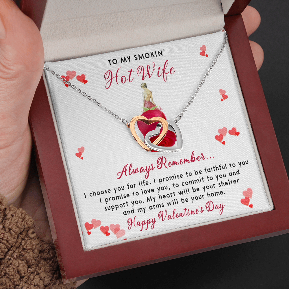 198D To my Smokin' Hot Wife Necklace, I Love You Valentine's Day Gift from Husband