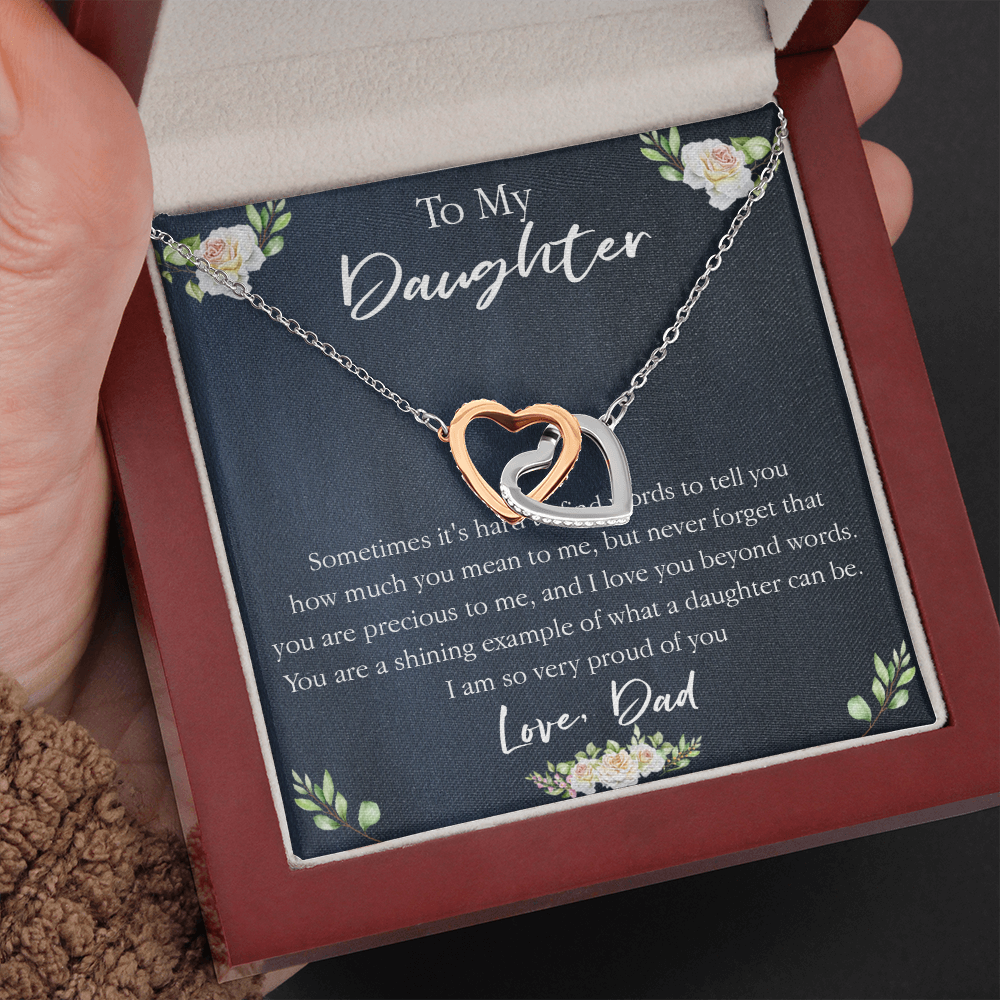18D Necklace To My Daughter, Floral Necklace Gift for Daughter/Her, Gift From Dad
