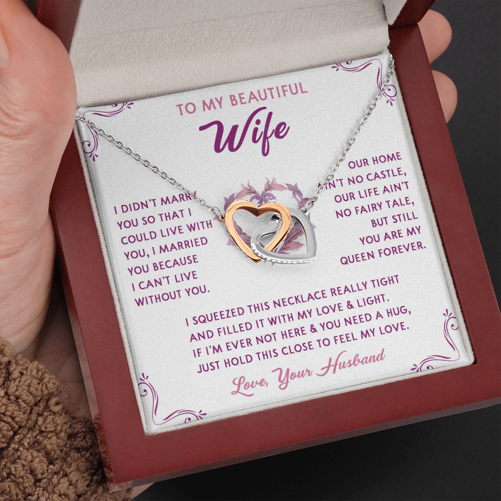 168D Necklace Gift To My Beautiful Wife, Gift for Her From Husband, Valentine Gift