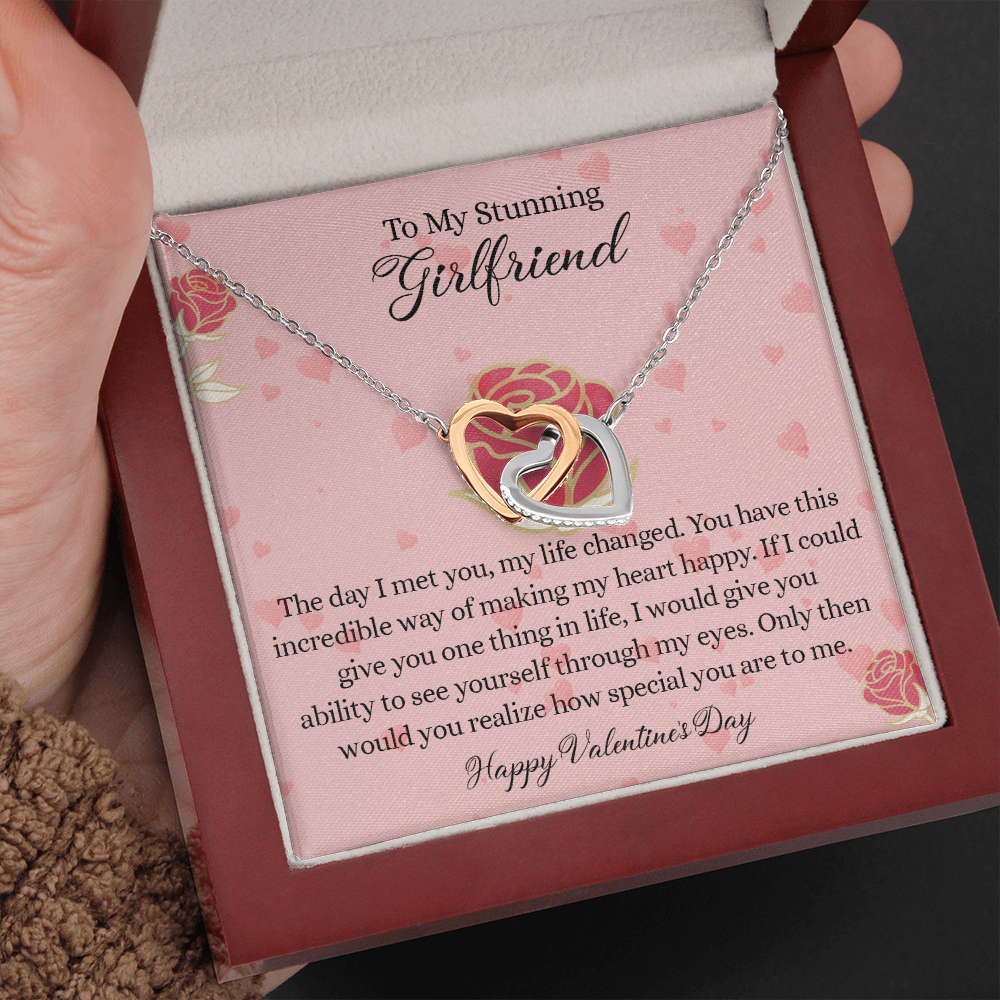 204D To my Stunning Girlfriend Necklace, Love Necklace Valentine Gift from Boyfriend