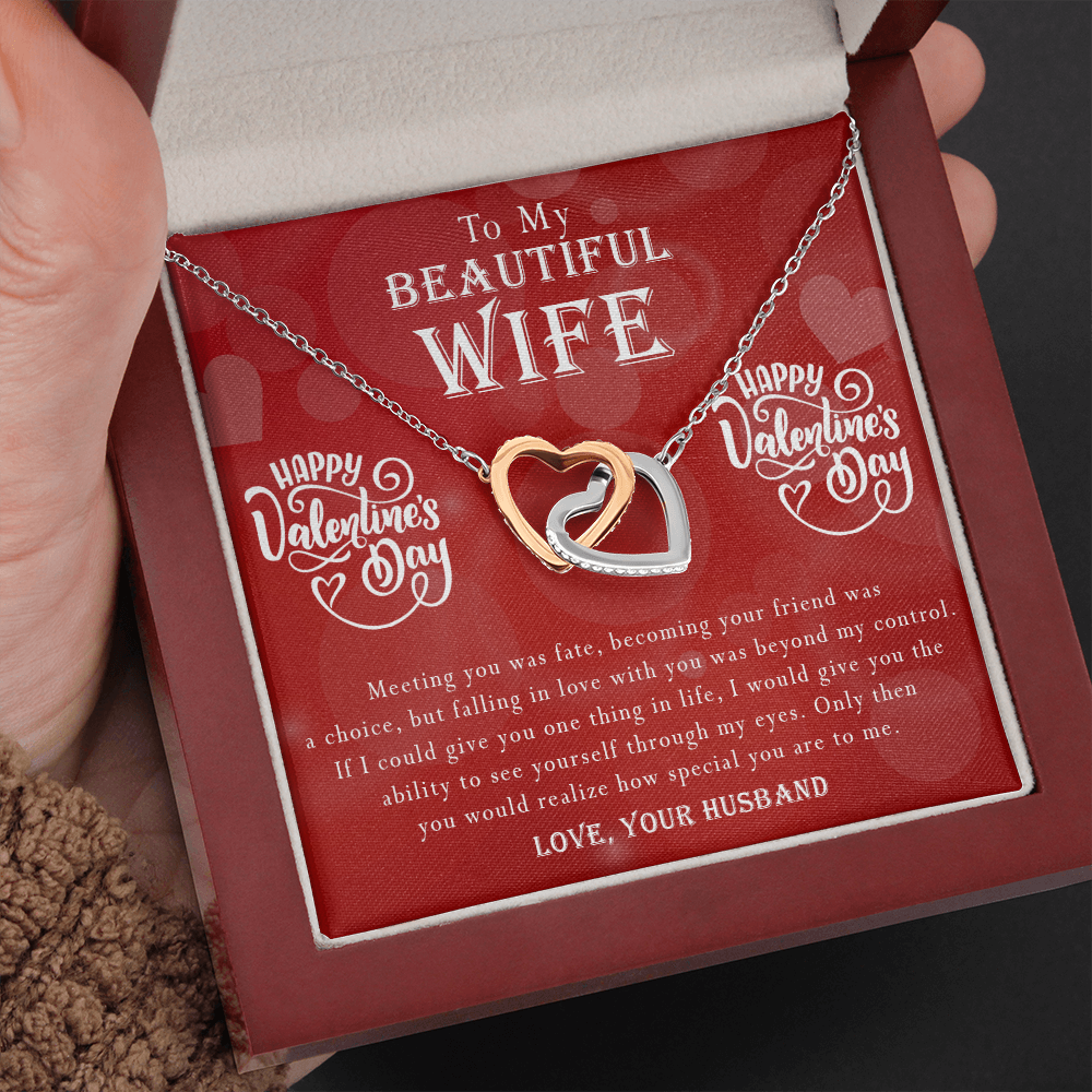 190D To my Beautiful Wife, Necklace Gift for Wife, Women, Girl, Happy Valentine's Day
