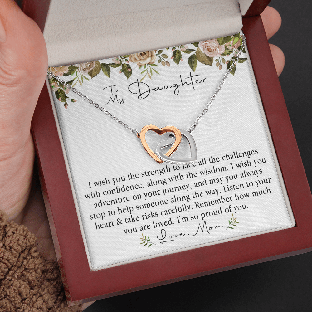 152D Necklace To My Daughter, Daughter Necklace Birthday Gift from Mom, Proud of You