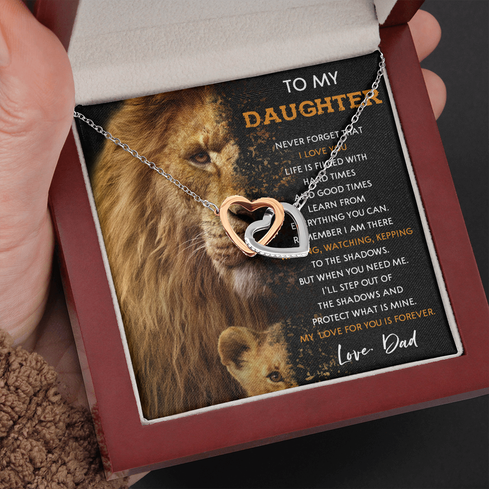N377D To My Daughter Necklace, Gift For Daughter From Dad, Daughter And Father Lion