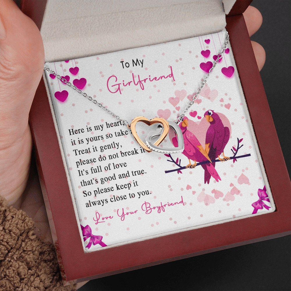 257D Loving Couple Birds Necklace To My Girlfriend, Gift for Her From Boyfriend