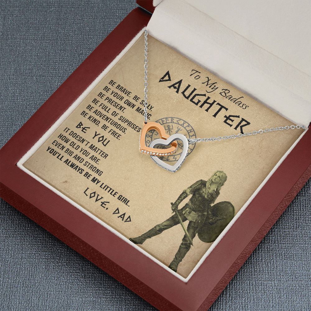 20D Viking Necklace Gift for Badass Daughter, Necklace Gift for Her From Viking Dad