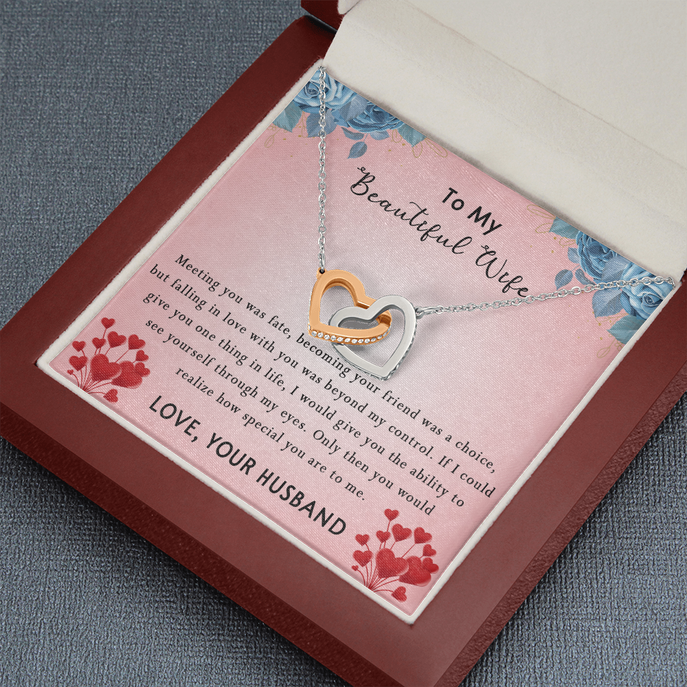 183D Women Necklace To my Beautiful Wife, Valentine Perfect Gift from Husband