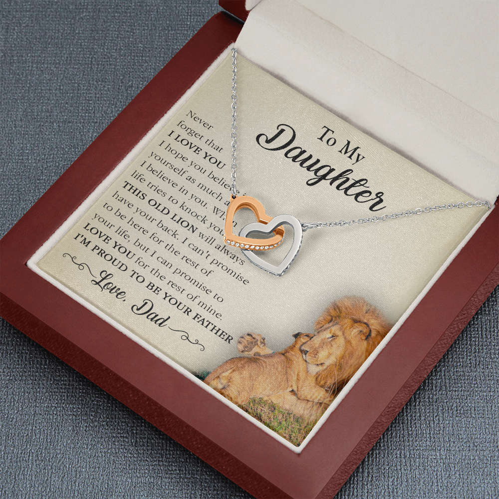 17D Necklace To My Lion Daughter, Necklace Gift for Daughter/Her, Gift From Lion Dad