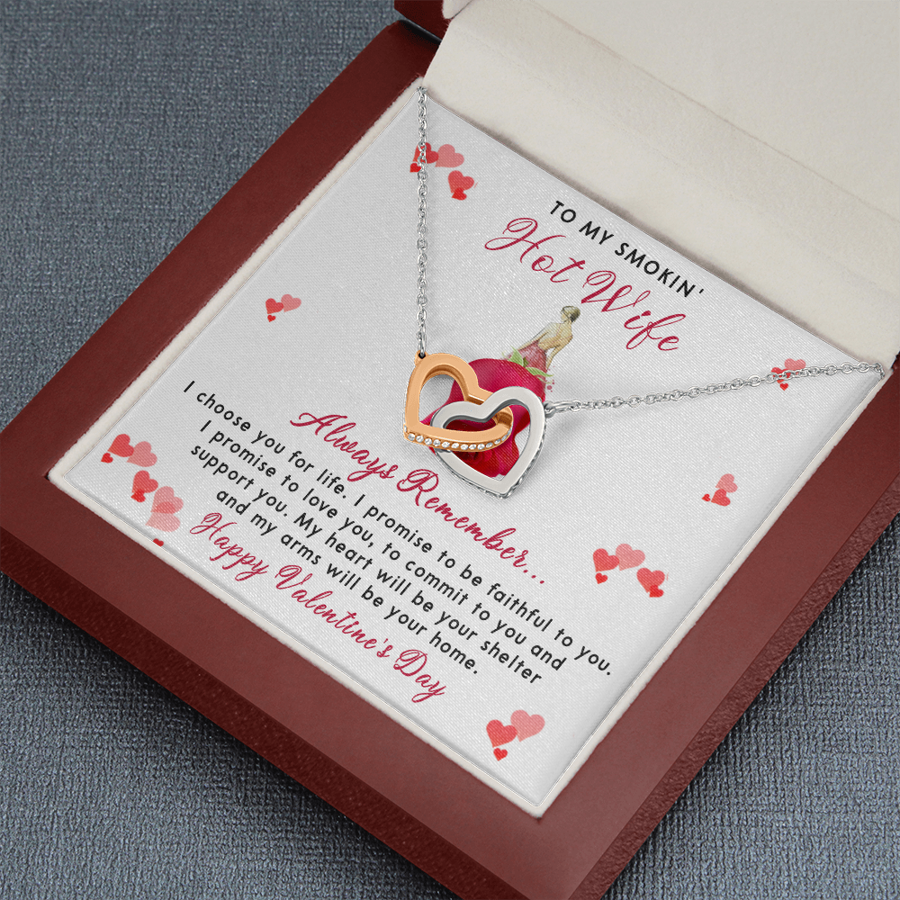 198D To my Smokin' Hot Wife Necklace, I Love You Valentine's Day Gift from Husband