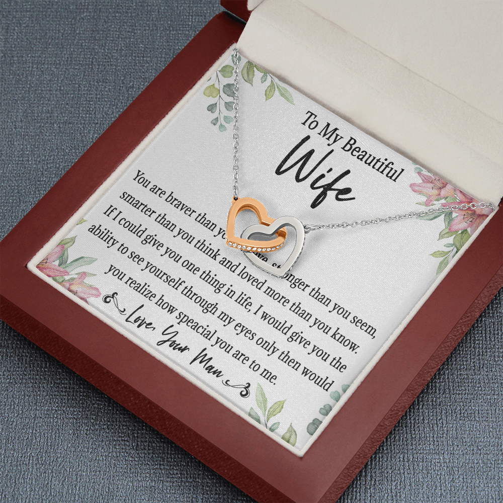 65D Love Gift To My Beautiful Wife, Women Necklace for Her, Birthday from Husband