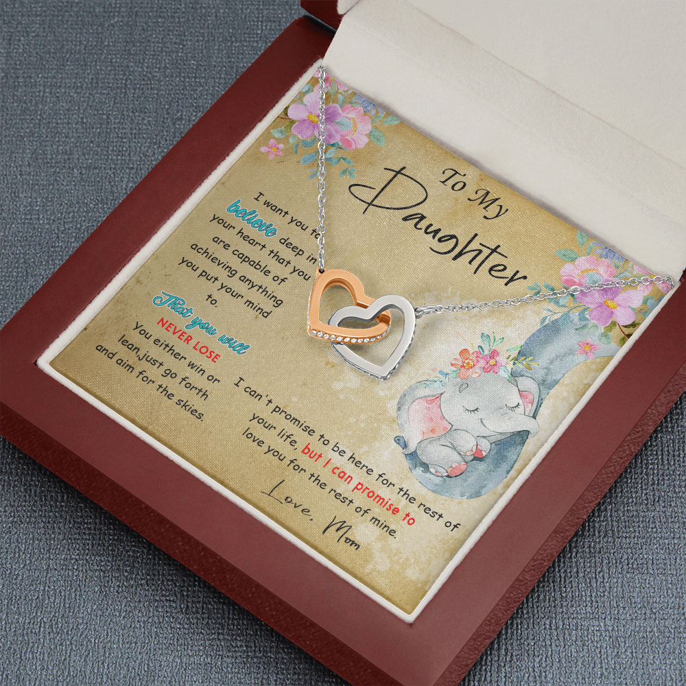 139D To My Daughter Necklace, Perfect Gift for Daughter From Elephant Mom, I Love You