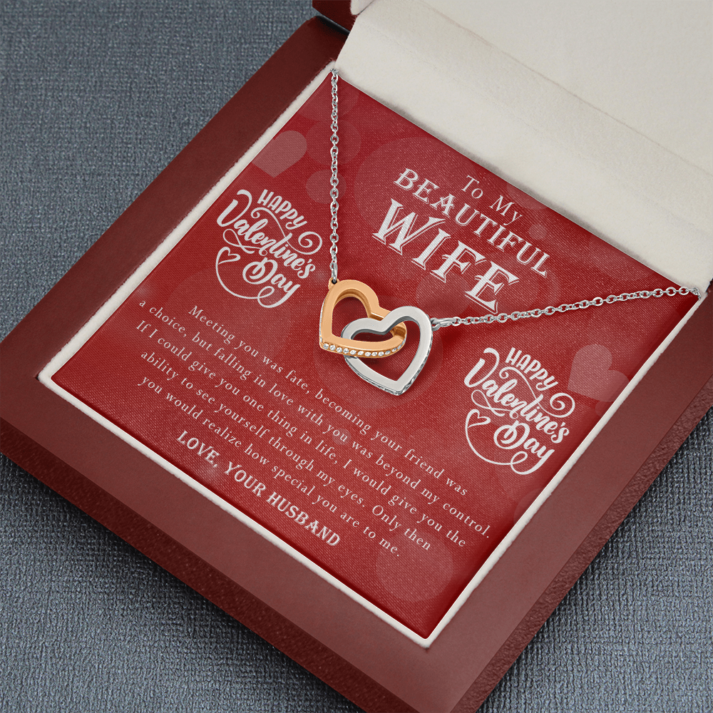 190D To my Beautiful Wife, Necklace Gift for Wife, Women, Girl, Happy Valentine's Day