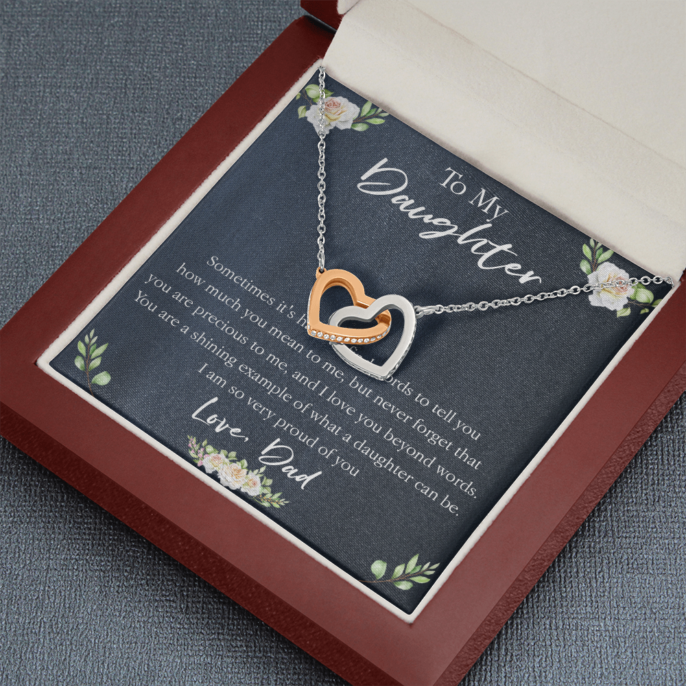 18D Necklace To My Daughter, Floral Necklace Gift for Daughter/Her, Gift From Dad
