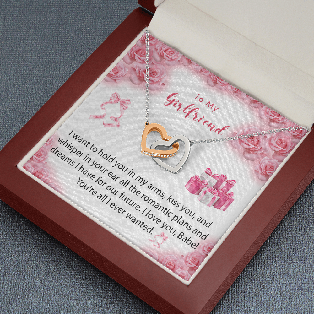 256D Necklace To My Girlfriend, Gift for Her From Boyfriend, Love Rose Gift for Girl