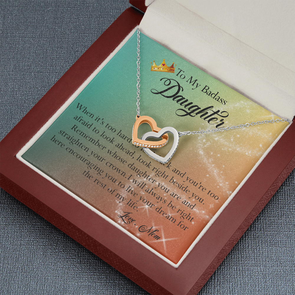 156D To My Badass Daughter Necklace, Gift for Her, Women, Birthday Gift from Mom
