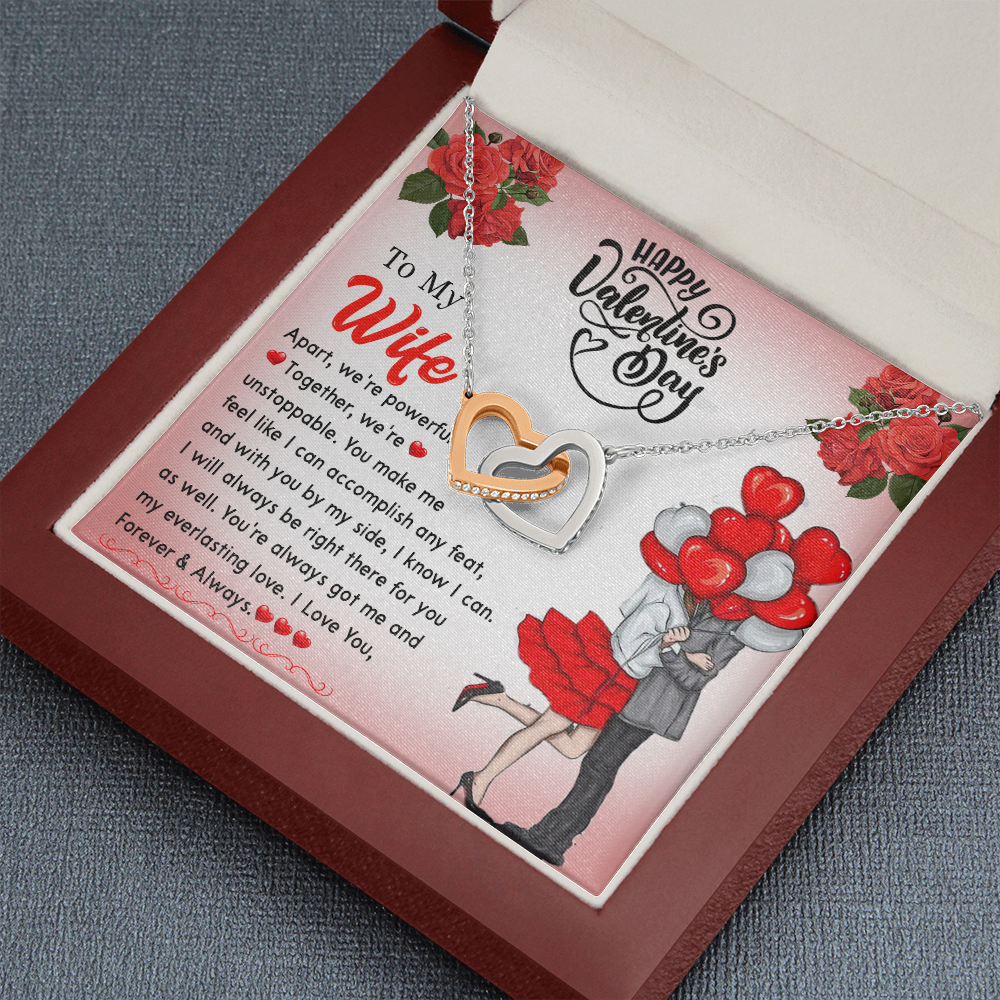 195D Happy Valentine's Day Gift, Necklace To my Wife, I Love You Forever & Always