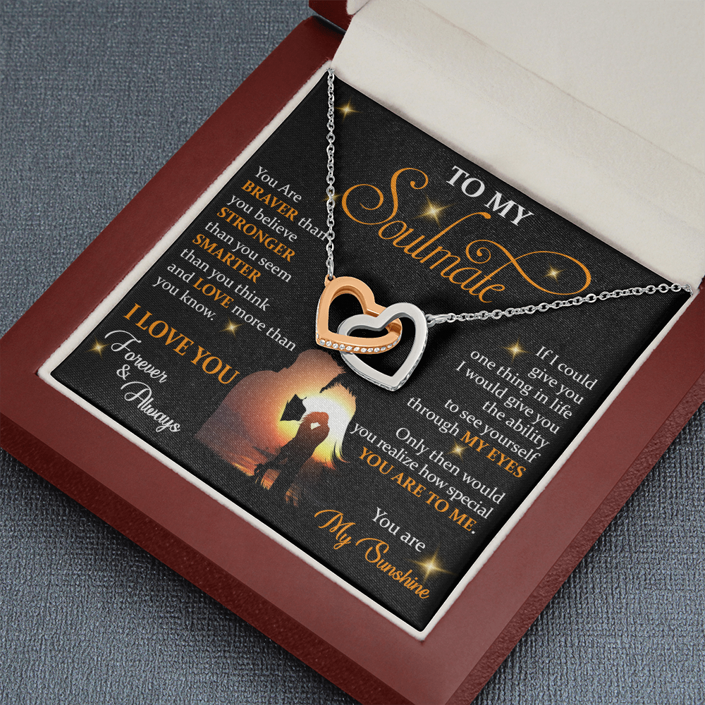 Q1D To My Soulmate Necklace, Gift For Wife Girlfriend From Husband, Love My Sunshine