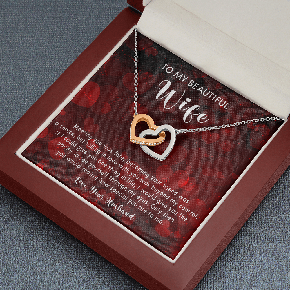 253D Necklace To My Beautiful Wife, Gift for Her From Husband, Couple In Love Gift