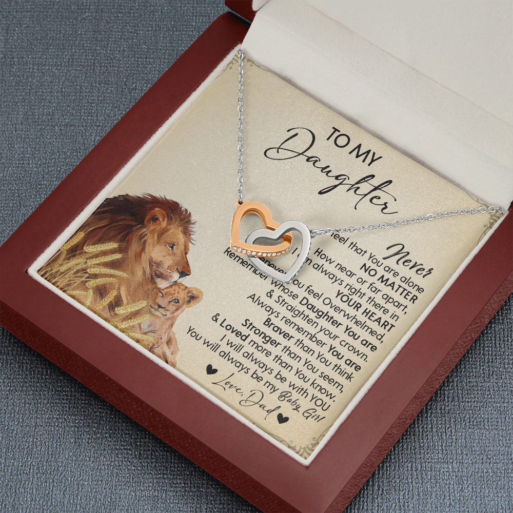 121D Necklace To My Daughter Gift From Lion Dad, You Are My Baby Girl, Birthday Gift