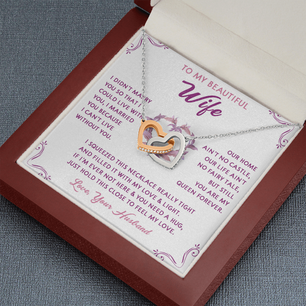 168D Necklace Gift To My Beautiful Wife, Gift for Her From Husband, Valentine Gift