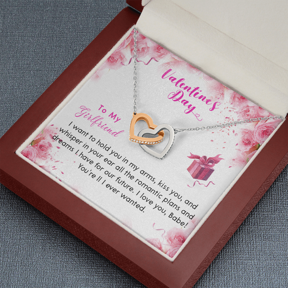 193D Necklace To my Girlfriend, Future Wife Necklace, Happy Valentine's Day Rose Gift