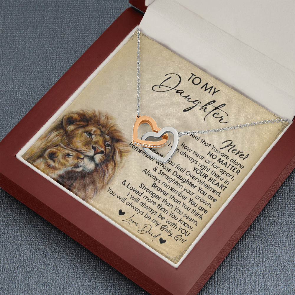 128D Necklace To My Daughter, Gift for Daughter, Birthday Gift, Lion Dad Necklace