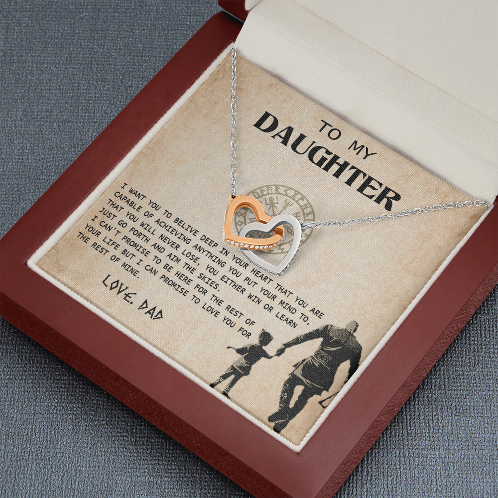 N370D To My Daughter From Viking Dad - Gift For Viking Daughter Love Knot Necklace