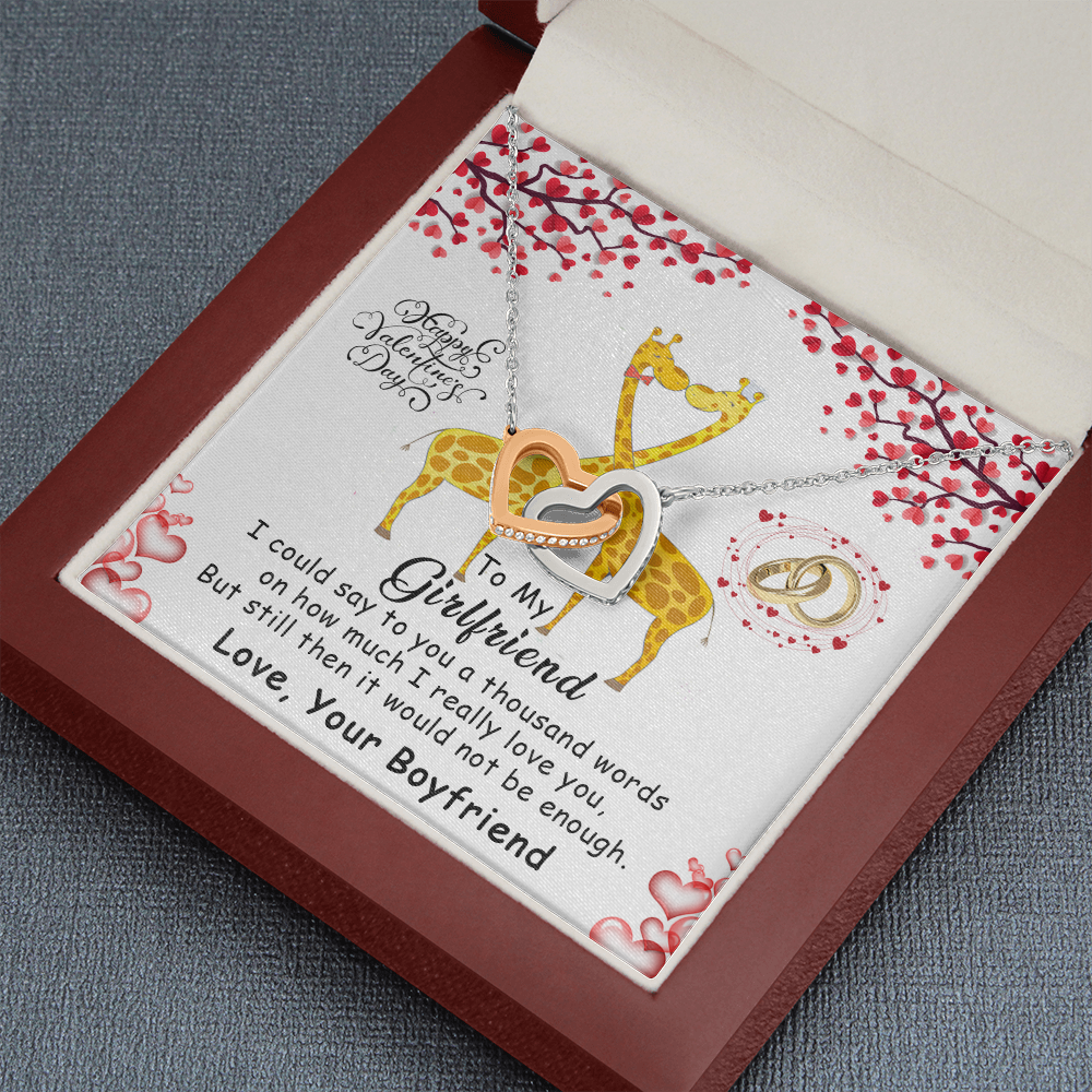 215D To my Girlfriend, Happy Valentine's Day Gift Necklace for Girlfriend, Couples