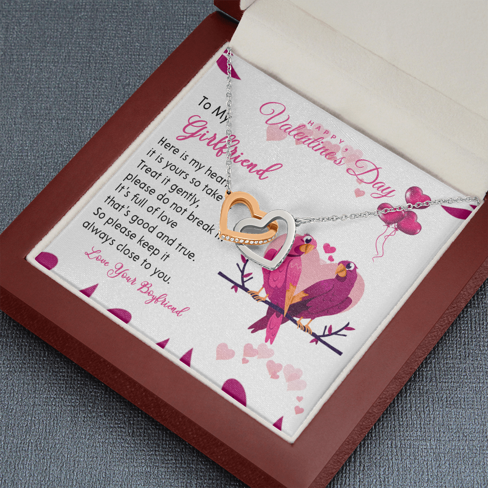 194D Necklace To my Wife, Happy Valentine's Day Gift, Couple Love Bird Women Necklace