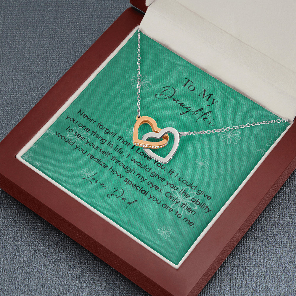 120D Necklace To My Daughter Gift From Dad, Never Forget That I LOVE YOU, Birth Gift