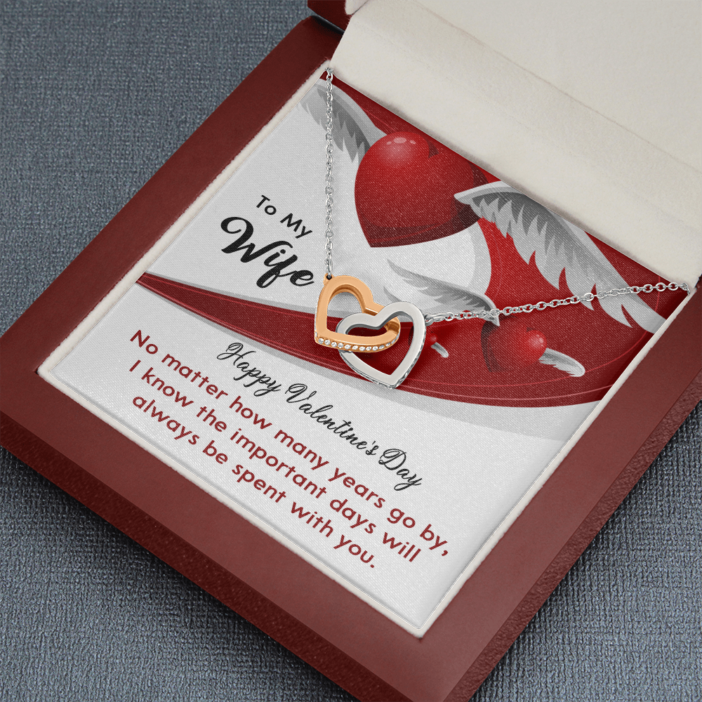 196D Happy Valentine's Day Gift, Necklace To my Wife, Love Heart Women Necklace