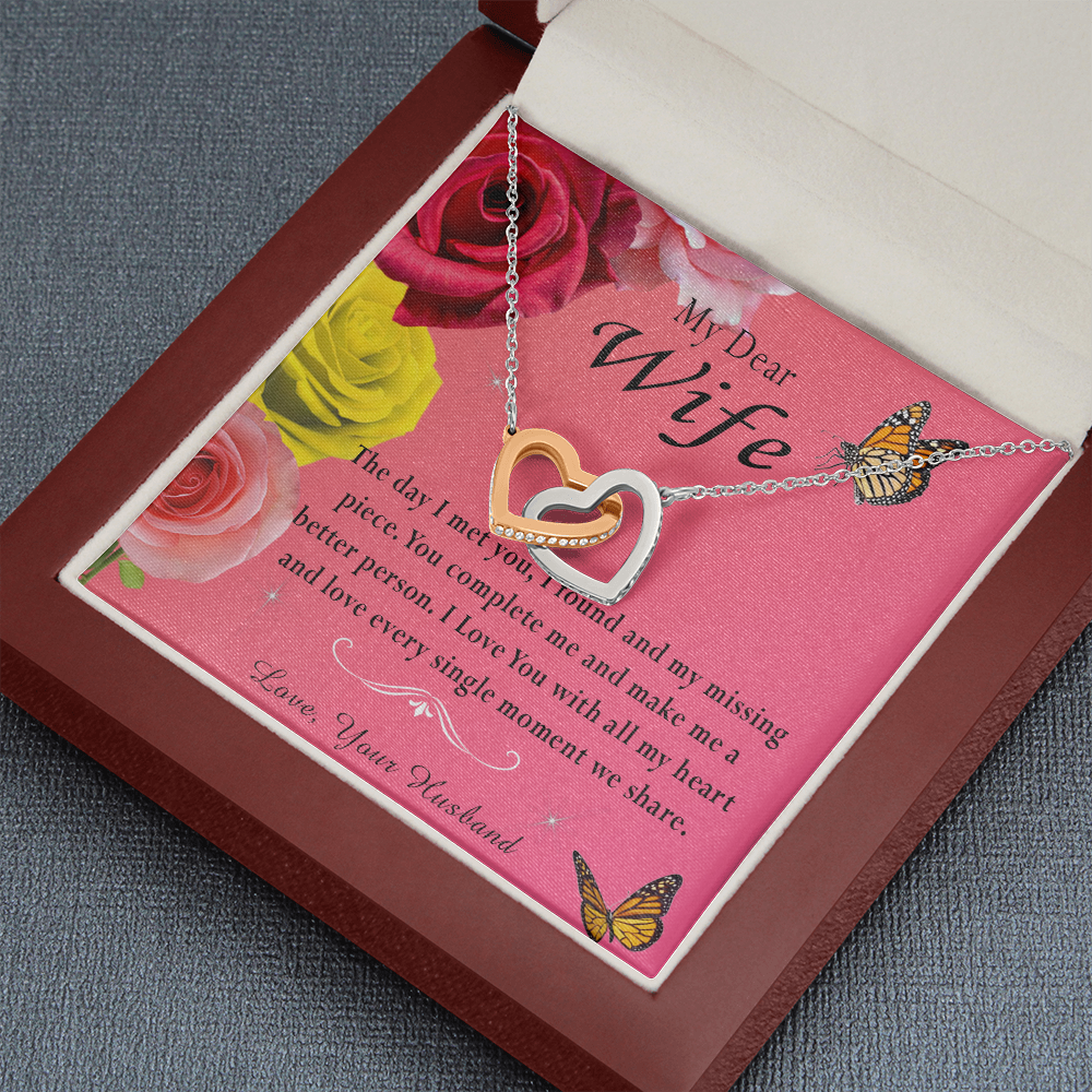 135D Necklace My Dear Wife, Necklace Gift for Wife From Husband, Birthday Gift