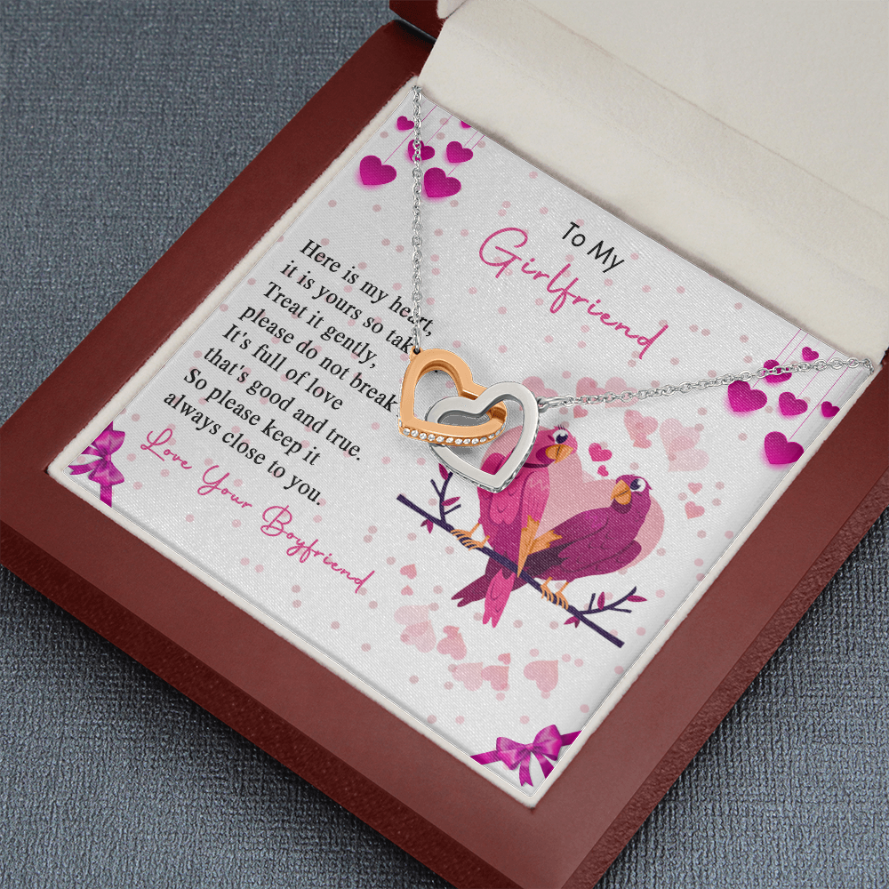 257D Loving Couple Birds Necklace To My Girlfriend, Gift for Her From Boyfriend