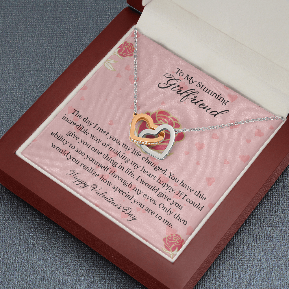 204D To my Stunning Girlfriend Necklace, Love Necklace Valentine Gift from Boyfriend