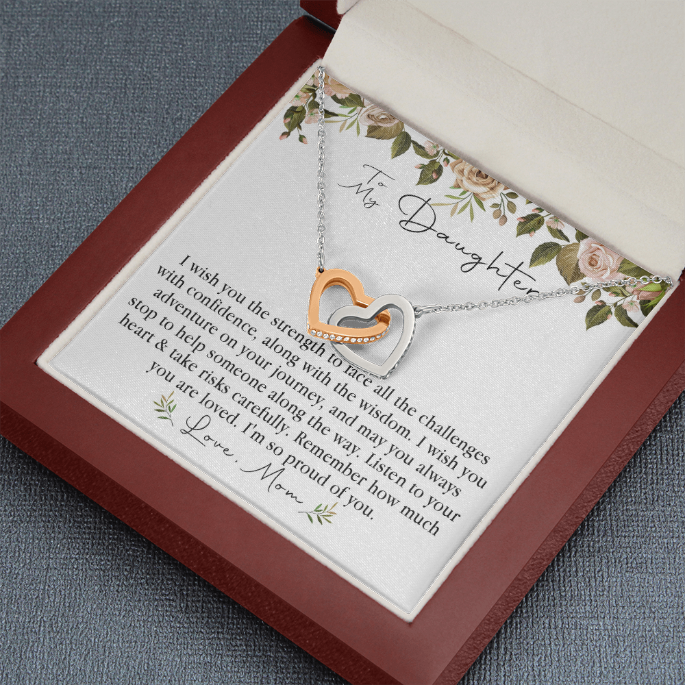 152D Necklace To My Daughter, Daughter Necklace Birthday Gift from Mom, Proud of You