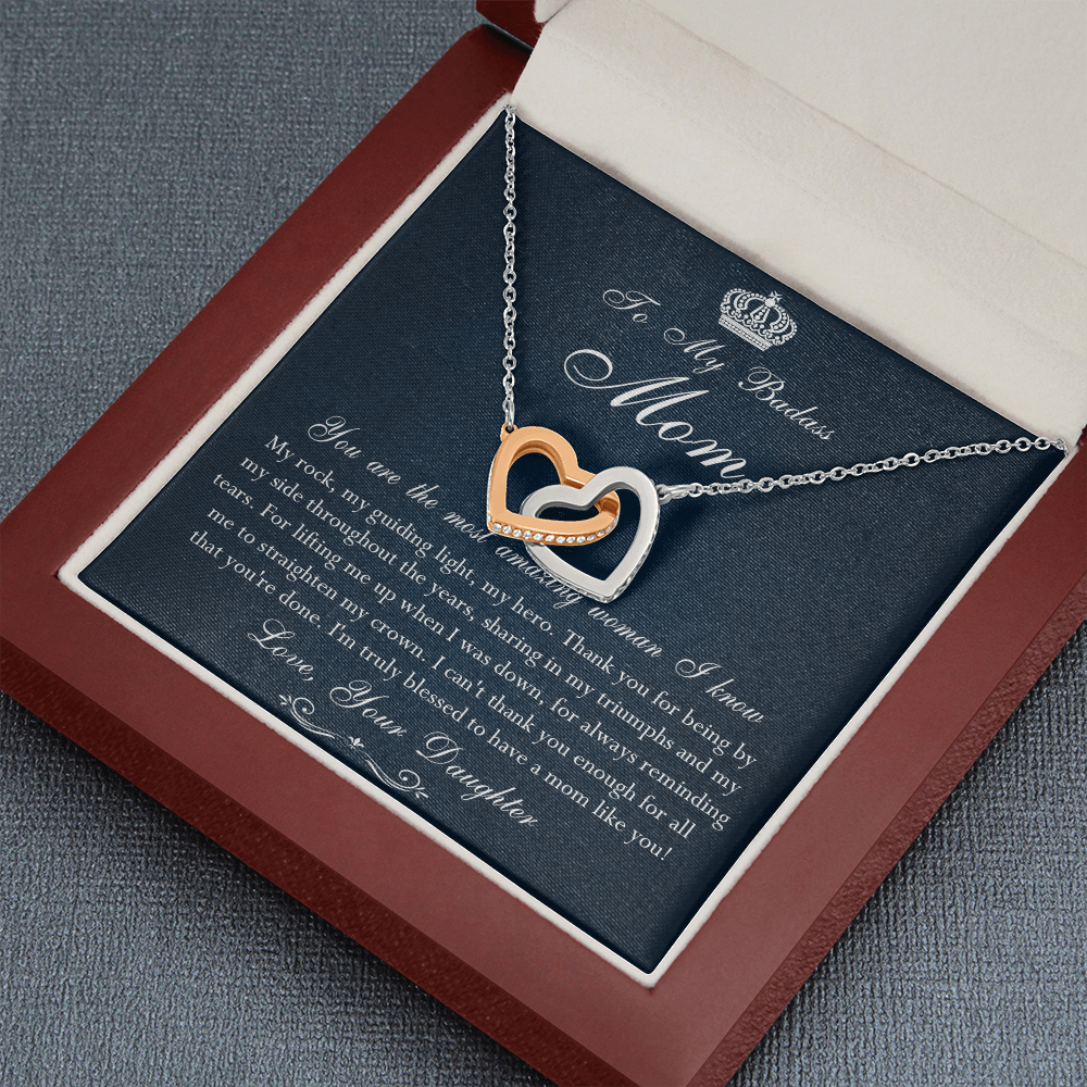 142D Necklace To My Badass Mom, Amazing Woman Necklace, I Love Mom Gift From Daughter